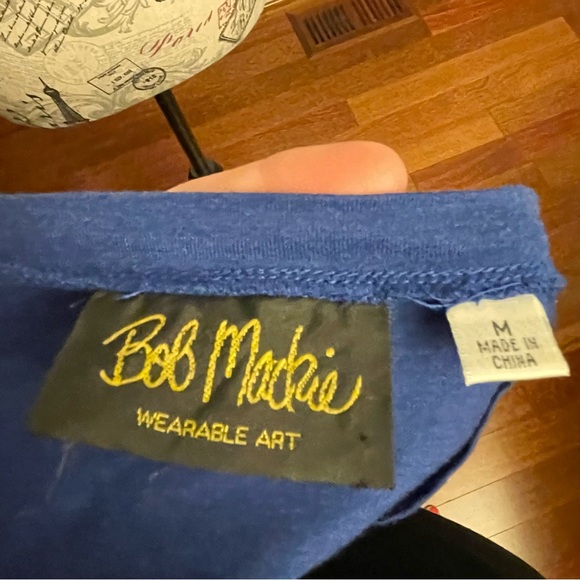 Bob Mackie Blue and Silver Patterned Tee - Picture 4 of 7